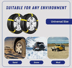 Jeremywell Snow Chains Anti-Skid Anti Slip Emergency Snow Tire Chains - Portable Emergency Traction Snow Mud Chains Universal