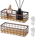 Funrous 2 Pcs Metal Small Wire Basket Wall Hanging Wire Basket Hang Small Bathroom Kitchen Storage Organizer Toilet Paper Mes