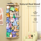 Jtksfcl Stuffed Animal Storage Wood Corner Plush Toys Holder with Star Pattern, Length Adjustable Hanging Stuffed Animal Toy 