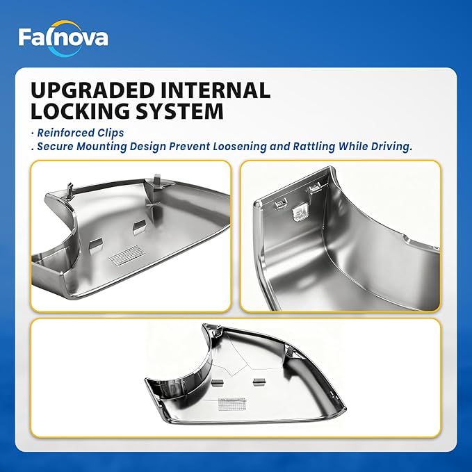 Right Rearview Mirror Cover Bracket, Compatible with Tesla Model 3 2017-2024, Side Mirror Base Cover Replacement Part, Suitable for Tesla Model 3 Accessories（Chrome）