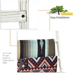 FUIN Extra Wide 6.4ft Wooden Blanket Ladder Living Room Decorative Wal Leaning Farmhouse Quilt Display Holder Rustic Wood Tow