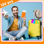 Sumind 100 Pcs Plastic Luggage Tags Assorted Name Identification Labels Flexible Suitcase Tags for Travel Baggage, 10 Colors 
