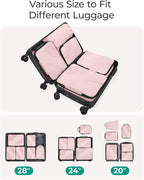 BAGSMART Compression Packing Cubes, 6 Set/4 Set/2 Set Travel Packing Cubes for Carry on Suitcases, Compression Suitcase Organ