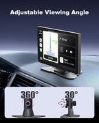 Carplay Holder Mount for 7/9/10.26” Portable CarPlay Screen Mount,GPS Holder with Replaceable Extra-Large Adhesive Base,Adjustable Dashboard Sticky Stand for Car Play Devices