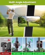 Magnetic Golf Cart Phone Holder 2 Pack, 360° Rotation Golf Accessories for Mens Gifts Ideas, Birthday Gifts for Men Dad Him Grandpa Papa Husband, Upgraded Magnetic Phone Mount for Golf Cart