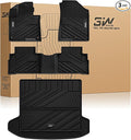 3W Floor Mats & Cargo Liner (with Subwoofer) Fit Kia Sportage (Not Fit Hybrid or PHEV) 2023-2025 2026 TPE All Weather Custom Fit Floor Liner for Kia Sportage Full Set Car Mats, Black