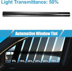 Automotive Window Tint Film Heat Block Scratch Resistant 50% VLT 0.5x7m Car Ceramic Tint PET Black