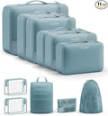 11 Set Packing Cubes for Travel, Gifts for Women Mom Kids, TSA Approved Bags for Makeup, Cosmetic, Toiletry, Suitcase Organiz