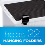 Pendaflex Portable File Box, Frosted White, Hinged Lid with Double Latch Closure(41745AMZ)