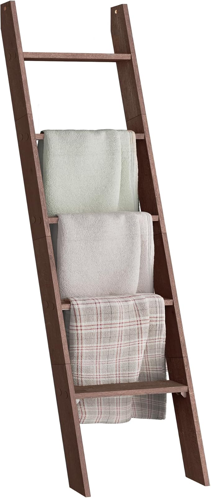 VASAGLE Blanket Ladder Decorative Farmhouse for The Living Room, 5-Tier Ladder Shelf, Ladder Rack for Storage and Decor, Maro