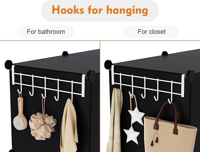 6-Cube Storage Organizer, Closet Organizer Storage Cabinet Shelf Bookcase Bookshelf with Metal Hammer, Storage Cubes Organize