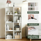 8-Cube Storage Organizer Shelf, Open Cube Bookshelf, Reversible Bookcase, Sturdy Modern Storage for Home Office, Bedroom, Liv