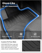 KIWI MASTER Floor Mats for 2019 2020 Hyundai Santa Fe, Custom Fit All Weather Car Mats, Heavy Duty TPE Floor Liners, Front & Rear 2 Row, Black