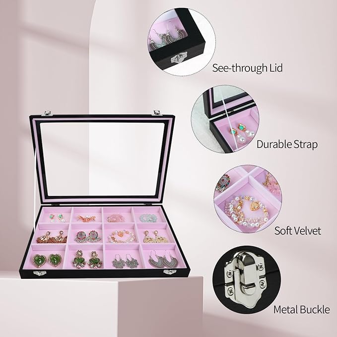 Stratalife Jewelry Organizer Bracelet Earring Holder Organizer Jewelry Drawer Storage Anti Tarnish Bangle Ring Holder Box for