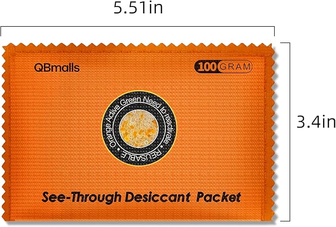 100g [5 Packs] See-Through Desiccant Packs for Storage,Rechargeable Silica Gel Packets, Moisture Absorbers for Storage Bins,