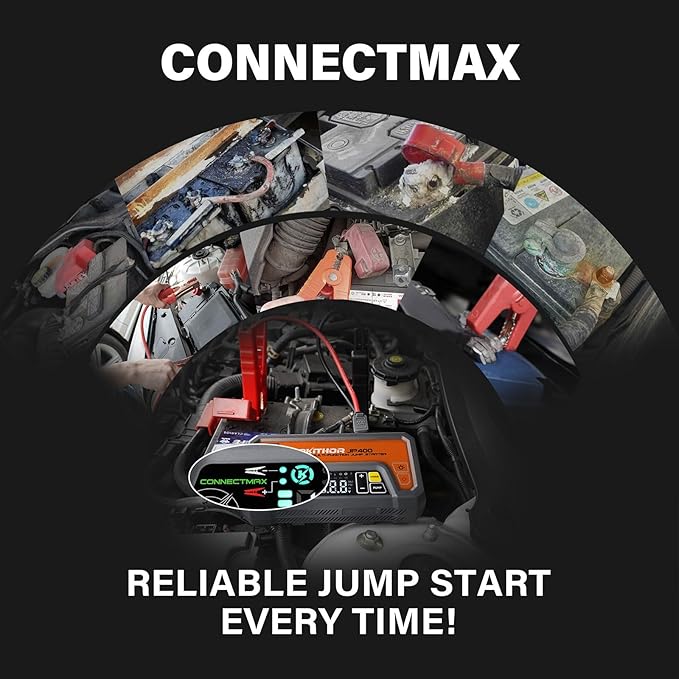 LOKITHOR JP400 Jump Starter with Air Compressor, 2500A 12V Portable Car Battery Booster Pack (8.5L Gas/6.5L Diesel)