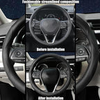 Steering Wheel Cover Universal Standard Size 14.5-15 inch, Breathable Microfiber Leather, Anti-Slip, Soft Grip, Sporty Design