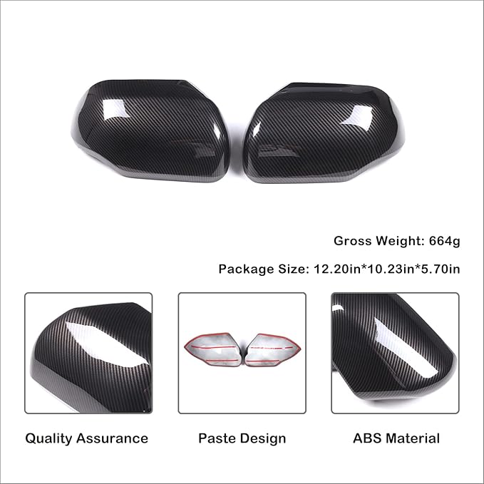 Car Door Rear View Mirror Cap Trim Cover Compatible with Toyota Tundra/Sequoia 2022-2025 Outside Side Rearview Mirror Protector Decoration ABS Accessories, Only Fit With Turn Signal Lights Version
