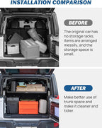 JOYTUTUS Rear Cargo Rack Basket Compatible with Wrangler JL 2018-2023 (Hard-Top Only, Not Fit 2024-2026), 350 LBS Adjustable Height Trunk Interior Luggage Basket Big Storage Carrier, Black