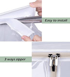 KEETDY 43" Hanging Garment Bags for Closet Storage Large Clear Window Hanging Clothes Storage Garment Rack Cover Coat Protect