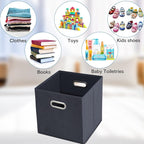 STOREONE Fabric Storage Bins Cubes Baskets Containers-(11X11X11) with Dual Handles Cube Storage Organizer Bins for Shelf Clos