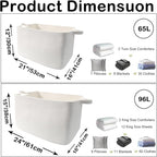 96L Large Blanket Basket,24"x16"x15"Rectangle Storage Bin with Handles,Woven Rope Laundry Basket for Toys, Clothes,Magazines,