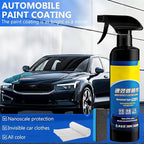 Car Coating Spray Set, Quick Effect Coating Agent, Quickly Coat Car Wax, Scratch Wax Polish Spray Extremely Hydrophobic, Oil Film Emulsion Glass Cleaner (1PCS+Sponge+Cloth)