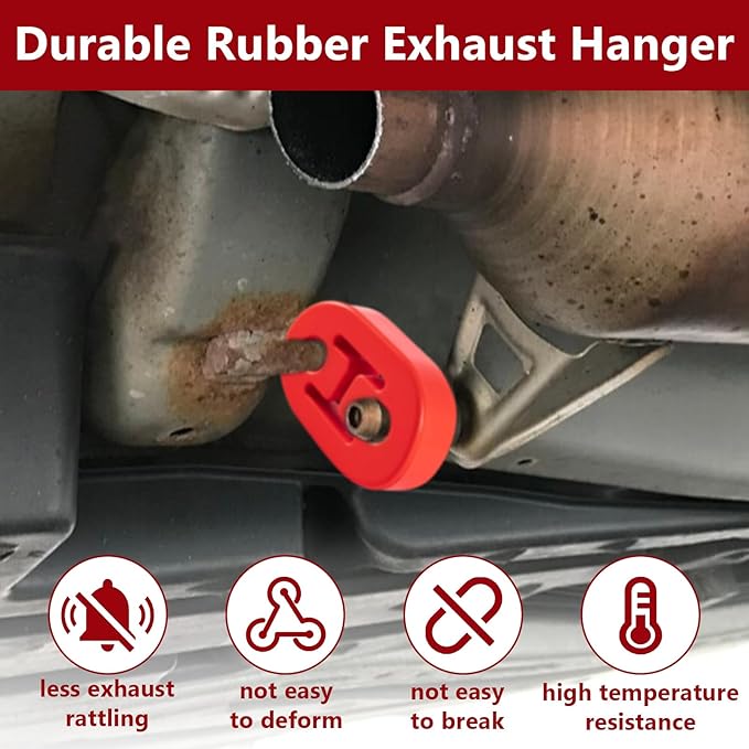 Exhaust Rubber Hanger, rubber muffler hangers. Rubber Insulator Bushing Mount, rubber exhaust mounts with 2 Holes 0.47 Inch, 