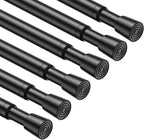 6PCS Small Tension Curtain Rod 27 to 38 Inch,Black Short Curtain Rods No Drilling,Loaded Expandable Spring Curtain Rods for W