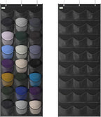 Unjumbly Baseball Hat Rack, 24 Pocket Over-The-Door Hat Organizer with Clear Deep Pockets to Display Baseball Caps Collection