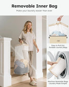 SOLEDI Laundry Hamper with Lid 100L Large & Tall Collapsible Laundry Basket, Clothes Hamper with Bag Removable Easy to Carry,