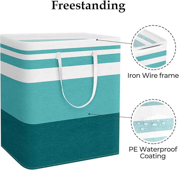 StorageRight Large Collapsible Laundry Basket Hamper with Easy Carry Handles，Freestanding Clothes Hampers for Laundry, Bedroo