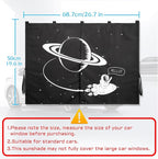 Magnetic Car Window Shades, 2 Packs Car Sun Shades for Baby, 2 Layers for Blackout/See Through Options Space Pattern Side Window Curtain for Kids Heat/UV Blocker