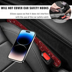 2PCS Bling Car Seat Gap Filler, Sparkling Rhinestone Side Seat Gap Blocker Stop Things from Dropping, Soft Foam Car Truck Filler Blocker Fill The Gaps Between Seats and Console (Red)