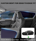 XCBYT Car Window Shades for Tesla Model 3 Highland 2024-2026, Static Cling Privacy Rear Side Window Covers, Clear Front Half Window Shades, Easy Install, No Residue (4 PCS)