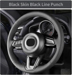 Hand Sewn Microfiber Leather Steering Wheel Cover on Wrap,Fit for 2017 2018 Mazda 3/2017-2020 Mazda CX-5 Mazda 6/2016-2020 CX-9/2018 2019 2020 CX-3