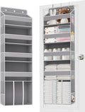 TAHAVICE Heavy Duty Over the Door Organizer with Large Capacity Caddy, Behind Door Storage with 10 Mesh Side Pockets, Back of