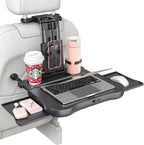 Car Back Seat Tray with Extendable Table, Car Desk for Laptop with Phone Holder, Foldable Trays for Eating & Working, Car Travel Tray Table for Rear Passenger