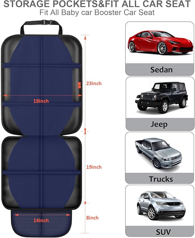 Car Seat Protector,2 Pack Automotive Seat Protectors Baby Carseat Pad Waterproof & Durable 600D Fabric for Child Baby Car Sea