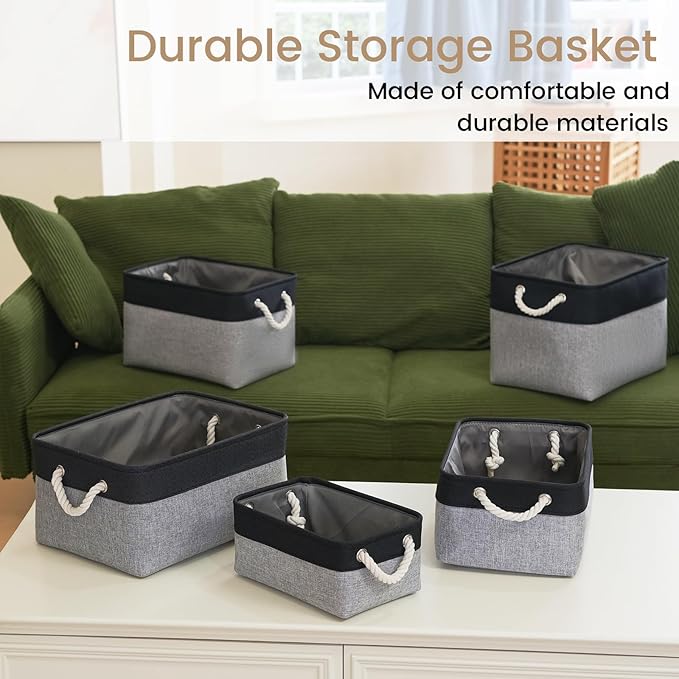 Large Storage Baskets- 15x11x10 inch Storage Bins for Shelves and Closet Organizing, Foldable Fabric Bin for Home Organizatio