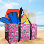 NGIL Extra Large Utility Tote Reusable Grocery Bag Oversized Collapsible for Groceries, Storage, Picnic, Beach (Western Disco-Black)