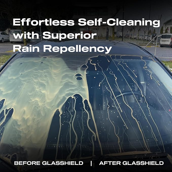 Nasiol GlasShield Nano Rain Repellent Spray Kit, Windshield&Glass Ceramic Coating, Super Hydrophobic to 30000 Miles, Super Ea