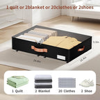 Underbed Storage With Wheels,low profile 5.5 inches Height Storage Bins,Rolling Underbed Shoe Storage Containers,Underbed Sto