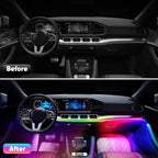 5 in 1 Acrylic LED Lights for Car, RGB Ambient Lighting Car LED Lights Interior with 16 Million Colors, Music Sync,App & USB & Remote Control Interior Car Lights for Dashboard Decorations.