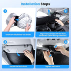 Windshield Sun Shade for 2024-2025 2026 Hyundai Santa Fe Accessories Upgraded Double-Layer Front Window Sunshade Cover Sun Visor Protector Foldable Block UV Rays Keep Vehicle Cool