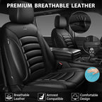 CAR PASS 3D Foam PU Leather Car Seat Covers, Universal Seat Covers Full Sets for Trucks SUV Sedan Automotive Seat Covers Armr