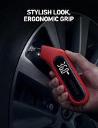 AstroAI Digital Tire Pressure Gauge 3-300PSI Calibrated to ANSI B40.7 Grade 2A (0.5%), Backlight and Flashlight, Presta Valve Adaptor Included, 4 Units, AAA Batteries, Red