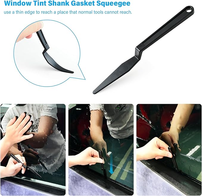 Gomake Vinyl Wrap Tool Kit for Car Window Tint Installation with Magnet Holder, Rubber & Vinyl Squeegees, Shank Gasket, Mini Quarter Squeegee