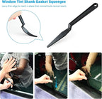 Gomake Vinyl Wrap Tool Window Tint Kit,Car Window Tint Application Kit with Small Rubber Squeegee, Vinyl Squeegee,Shank Gasket Squeegee,Mini Quarter Squeegee for Car Wrapping,Window Tinting, Black