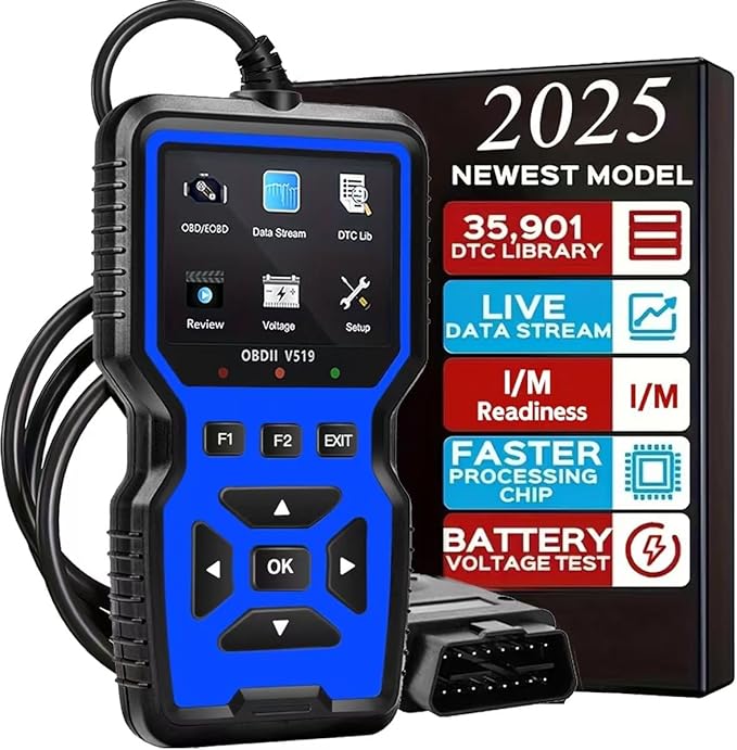 OBD2 Scanner Diagnostic Tool - Check Engine Light Code Reader, Reset Function, Data Stream, I/M Readiness, Full Features, Modes